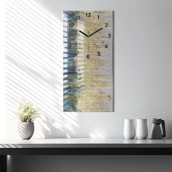 Ceas vertical de perete din sticlă Model decorativ și auriu