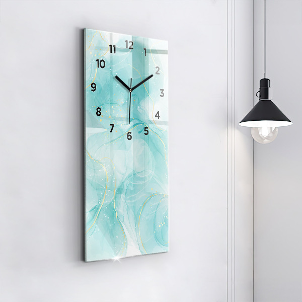 Ceas vertical de perete din sticlă Abstracția din marmură