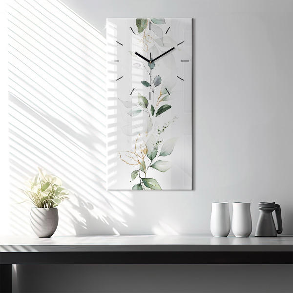 Ceas vertical de perete din sticlă Lasă abstractia