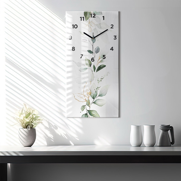Ceas vertical de perete din sticlă Lasă abstractia