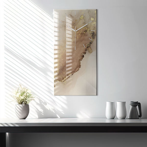 Ceas vertical de perete din sticlă Artă modernă bej