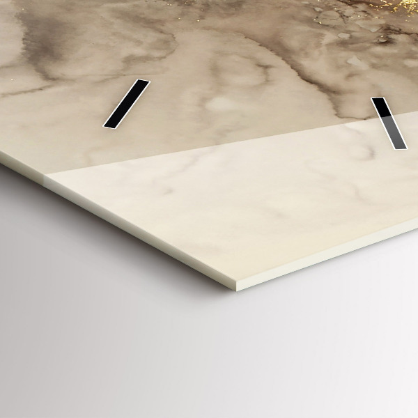 Ceas vertical de perete din sticlă Artă modernă bej