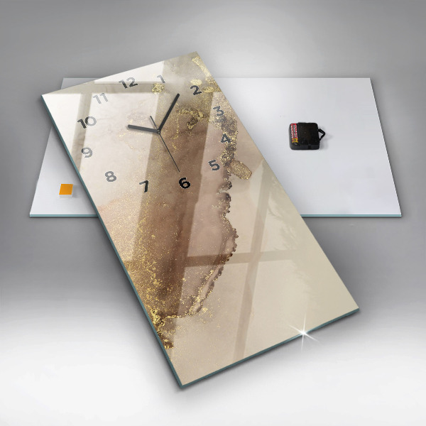 Ceas vertical de perete din sticlă Artă modernă bej