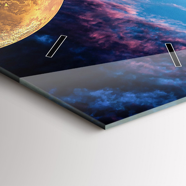 Ceas vertical de perete din sticlă Galaxie mare