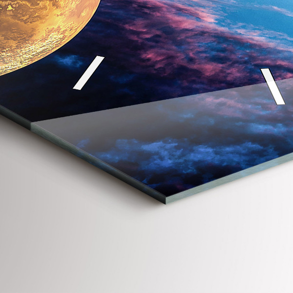 Ceas vertical de perete din sticlă Galaxie mare