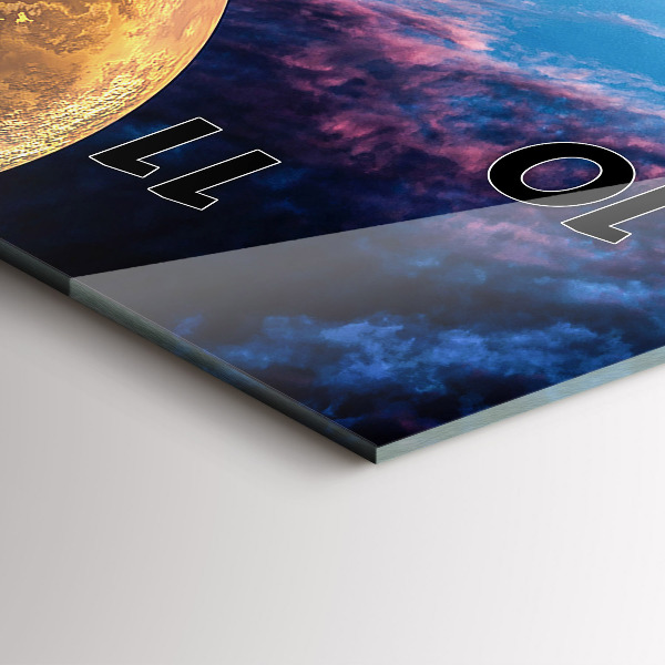 Ceas vertical de perete din sticlă Galaxie mare