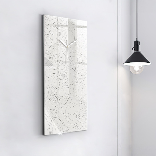 Ceas vertical de perete din sticlă Pete de abstracție