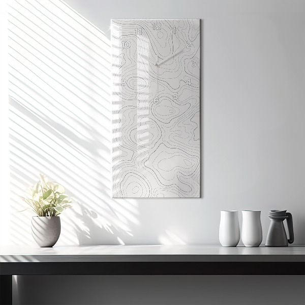 Ceas vertical de perete din sticlă Pete de abstracție