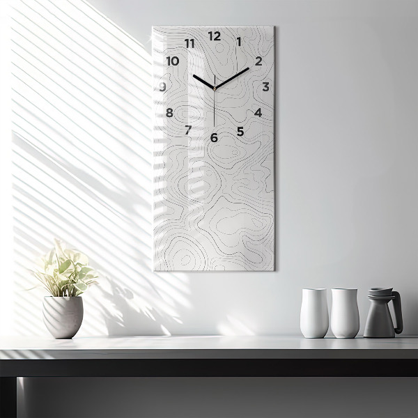 Ceas vertical de perete din sticlă Pete de abstracție