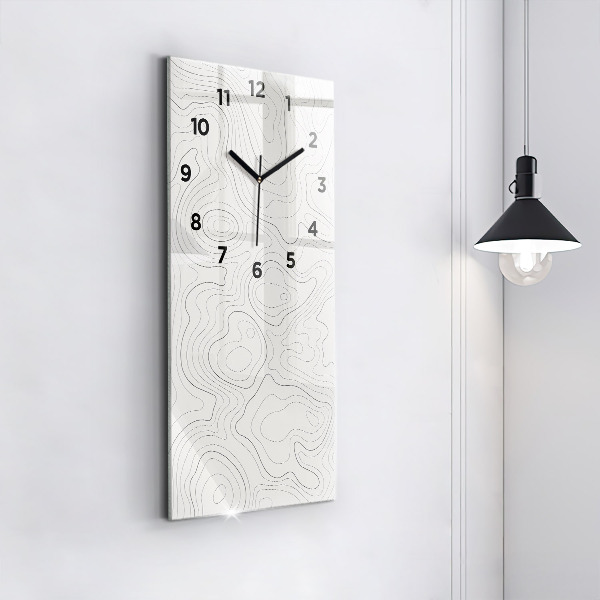 Ceas vertical de perete din sticlă Pete de abstracție
