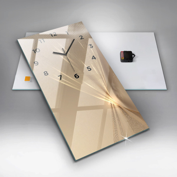 Ceas vertical de perete din sticlă Lumină abstractă