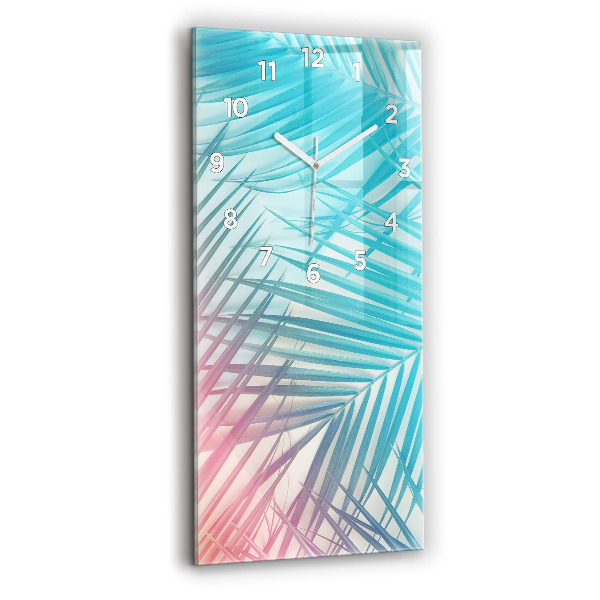 Ceas vertical de perete din sticlă Palmier tropical