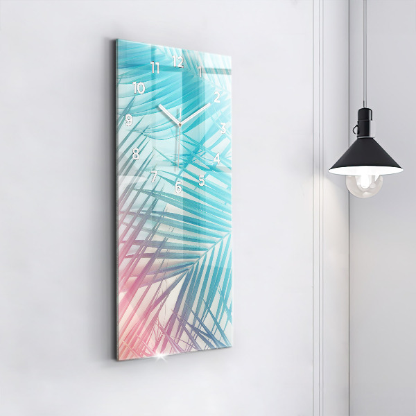 Ceas vertical de perete din sticlă Palmier tropical