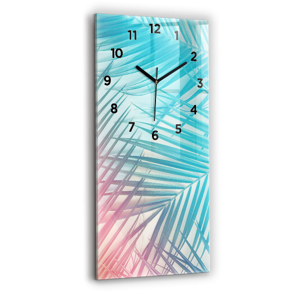 Ceas vertical de perete din sticlă Palmier tropical