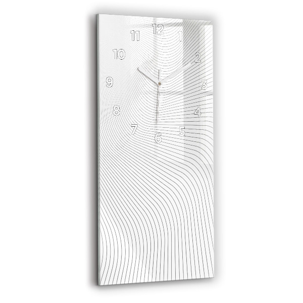 Ceas vertical de perete din sticlă Linii abstracte