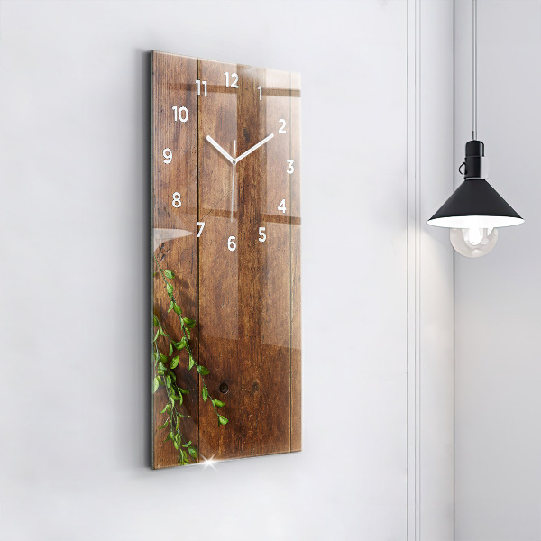 Ceas vertical de perete din sticlă Lemn rustic