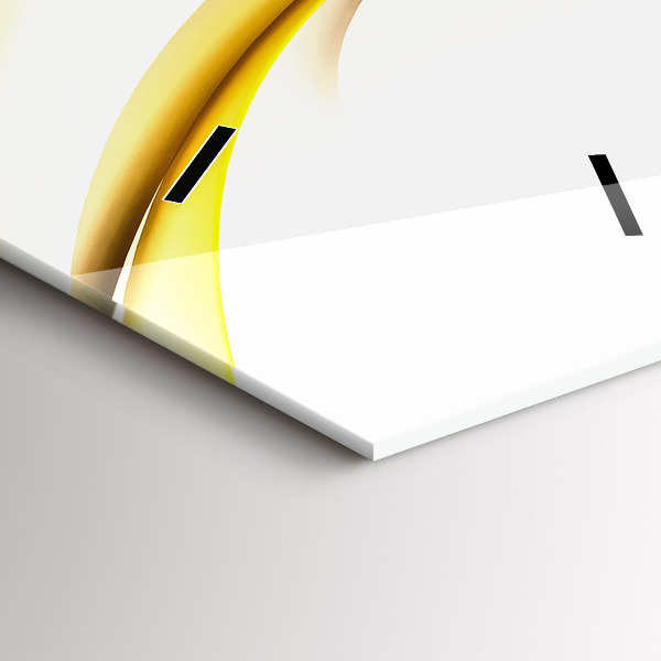 Ceas vertical de perete din sticlă Abstracția valurilor