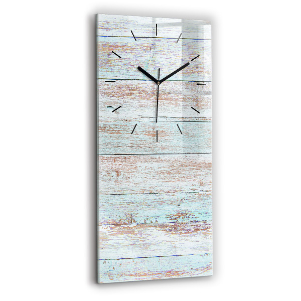 Ceas vertical de perete din sticlă Lemn pastel