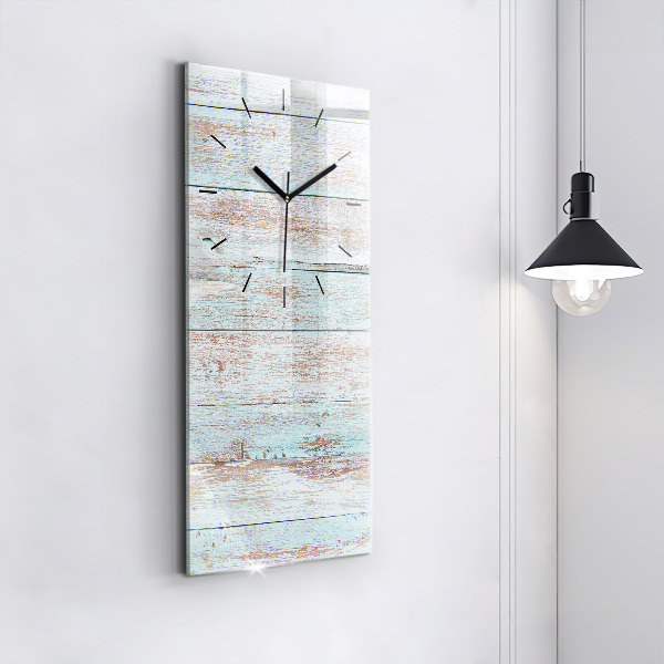Ceas vertical de perete din sticlă Lemn pastel