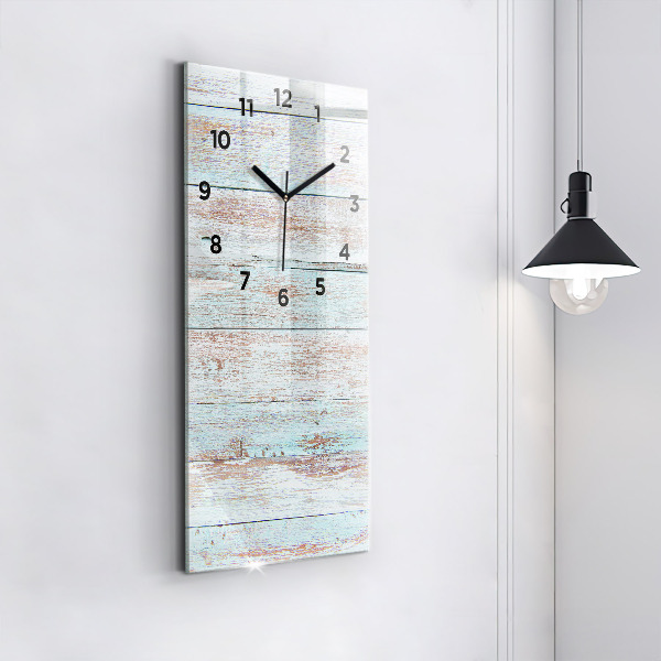 Ceas vertical de perete din sticlă Lemn pastel
