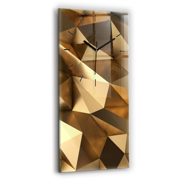 Ceas vertical de perete din sticlă Textura geometrică