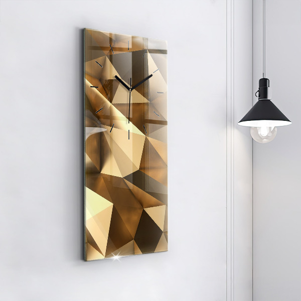 Ceas vertical de perete din sticlă Textura geometrică