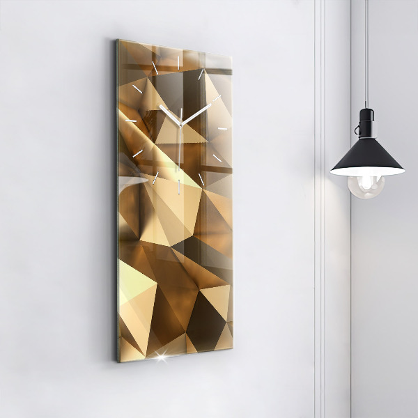 Ceas vertical de perete din sticlă Textura geometrică