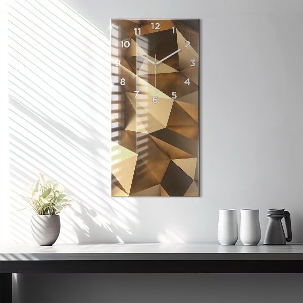 Ceas vertical de perete din sticlă Textura geometrică