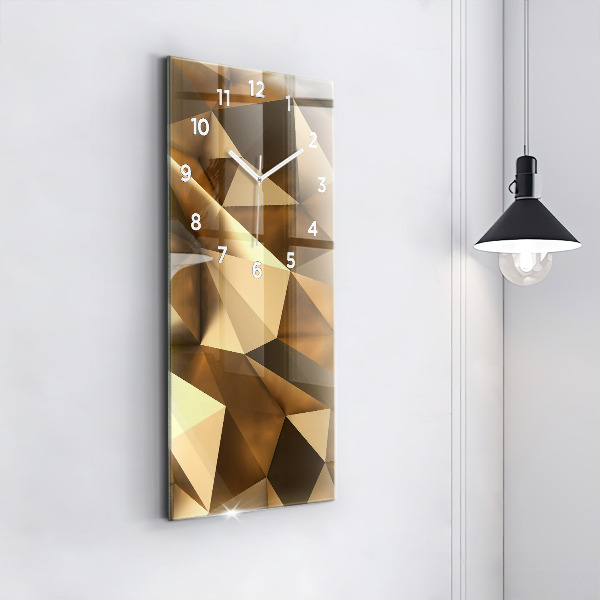 Ceas vertical de perete din sticlă Textura geometrică