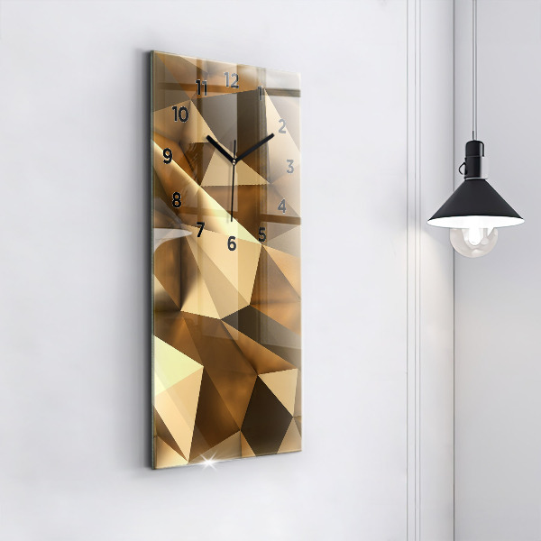 Ceas vertical de perete din sticlă Textura geometrică