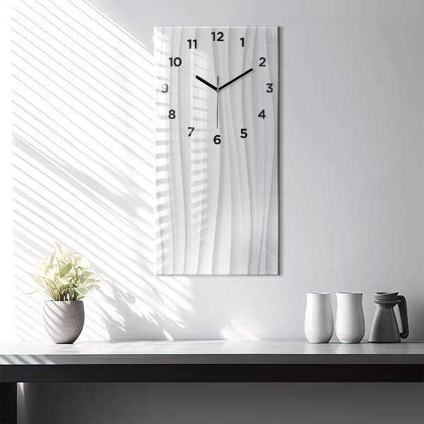Ceas vertical de perete din sticlă Textura valuri