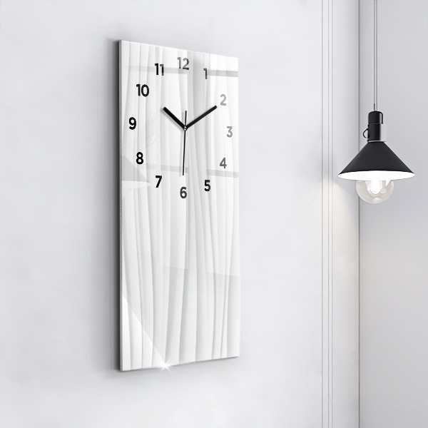 Ceas vertical de perete din sticlă Textura valuri