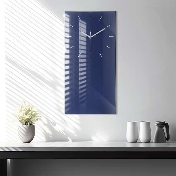 Ceas vertical de perete din sticlă Culoare bleumarin