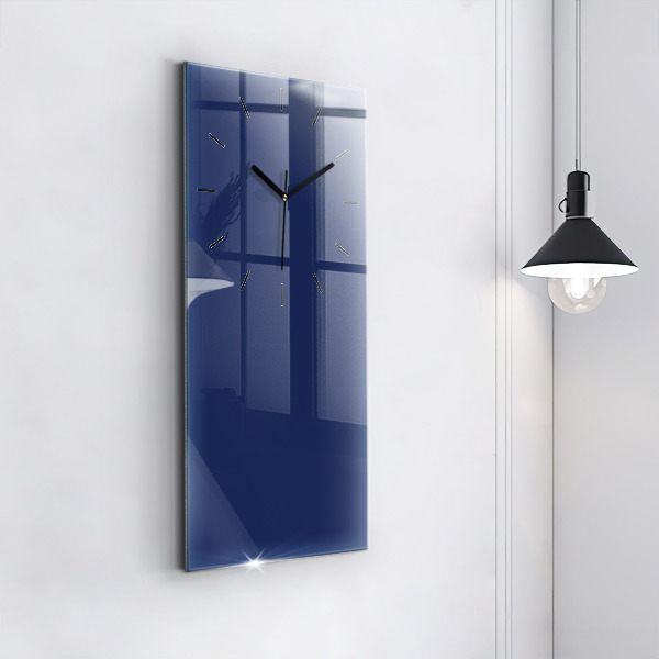 Ceas vertical de perete din sticlă Culoare bleumarin