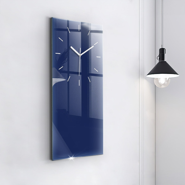 Ceas vertical de perete din sticlă Culoare bleumarin
