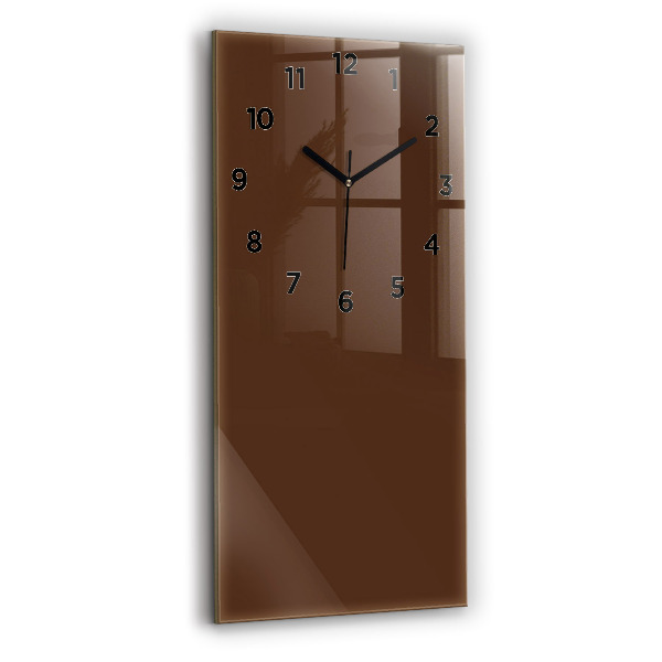Ceas vertical de perete din sticlă Culoare maro