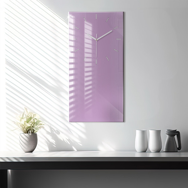 Ceas vertical de perete din sticlă Culoare liliac