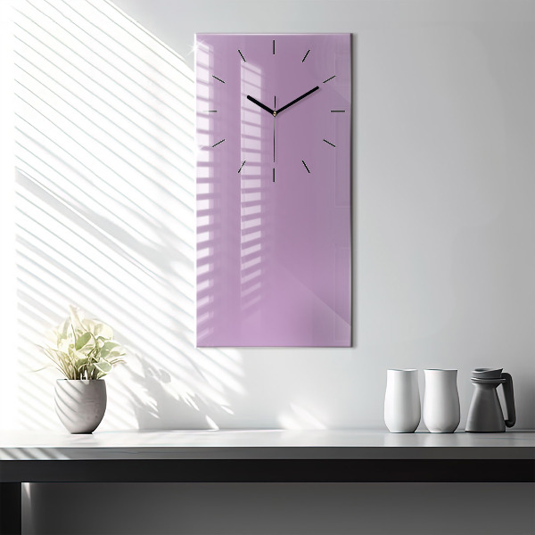 Ceas vertical de perete din sticlă Culoare liliac