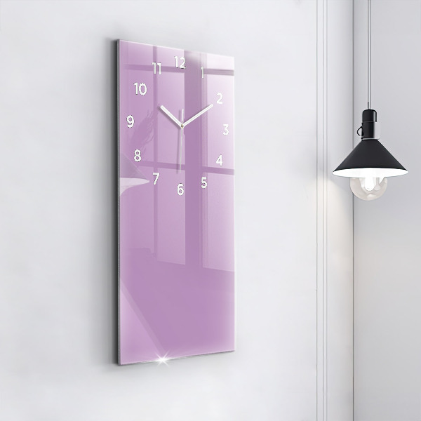 Ceas vertical de perete din sticlă Culoare liliac