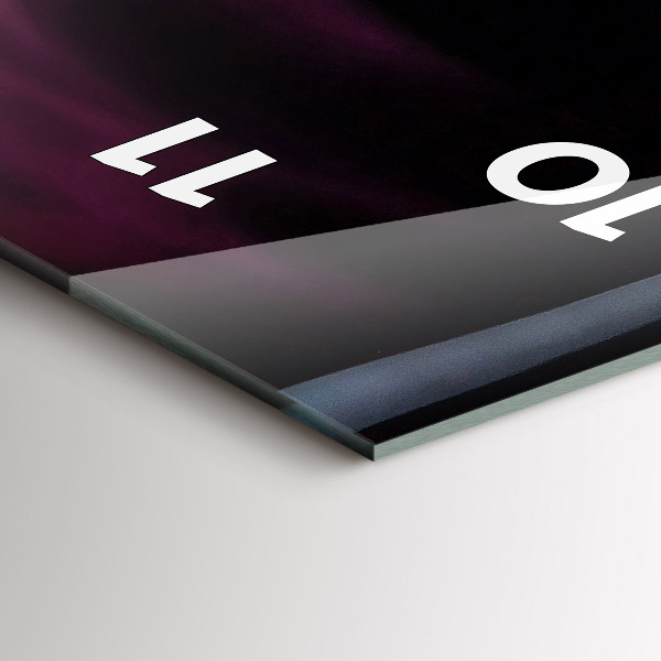 Ceas vertical de perete din sticlă Vin roșu