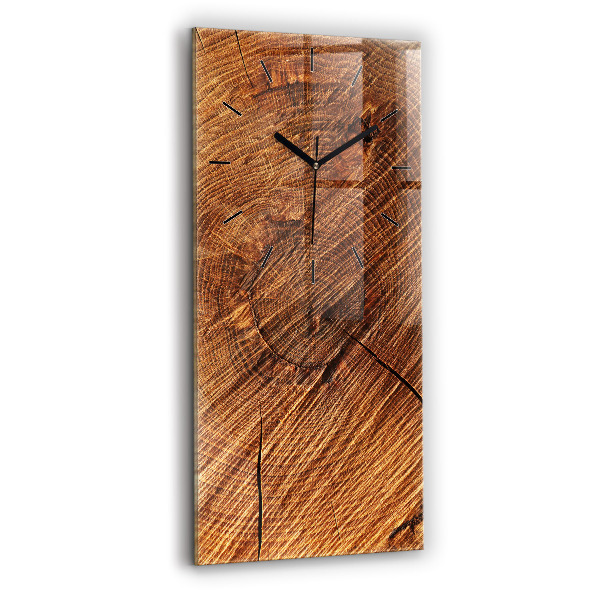 Ceas vertical de perete din sticlă Lemn decorativ