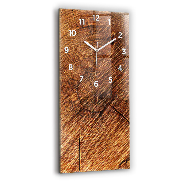 Ceas vertical de perete din sticlă Lemn decorativ