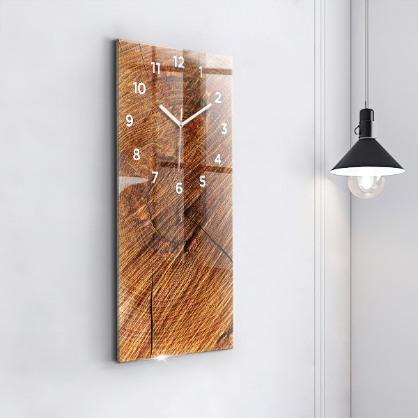 Ceas vertical de perete din sticlă Lemn decorativ