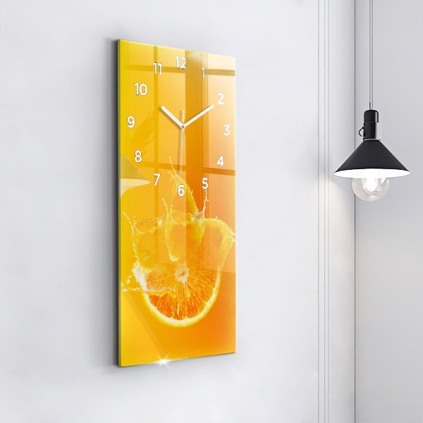 Ceas vertical de perete din sticlă Portocale