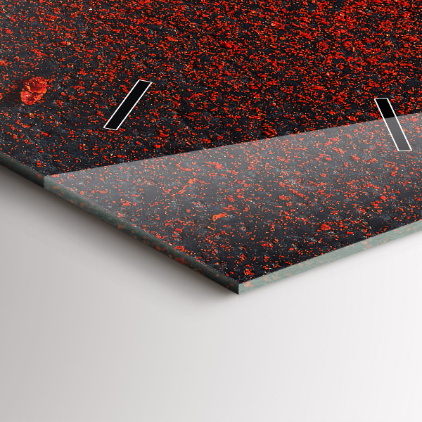 Ceas vertical de perete din sticlă Condiment cu ardei roșu