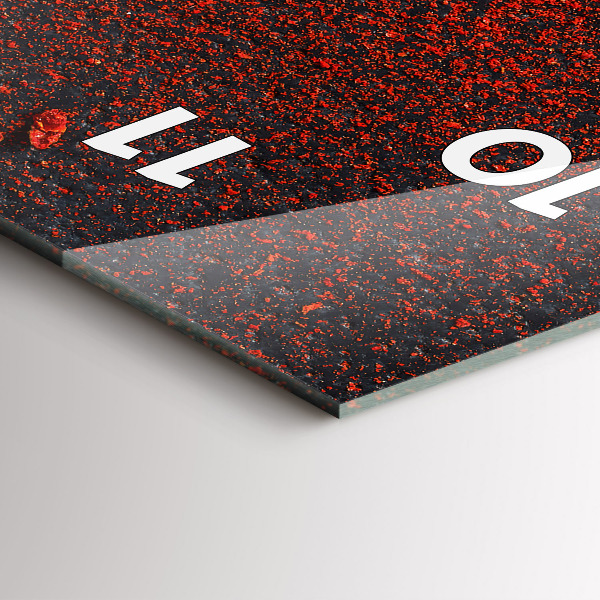 Ceas vertical de perete din sticlă Condiment cu ardei roșu