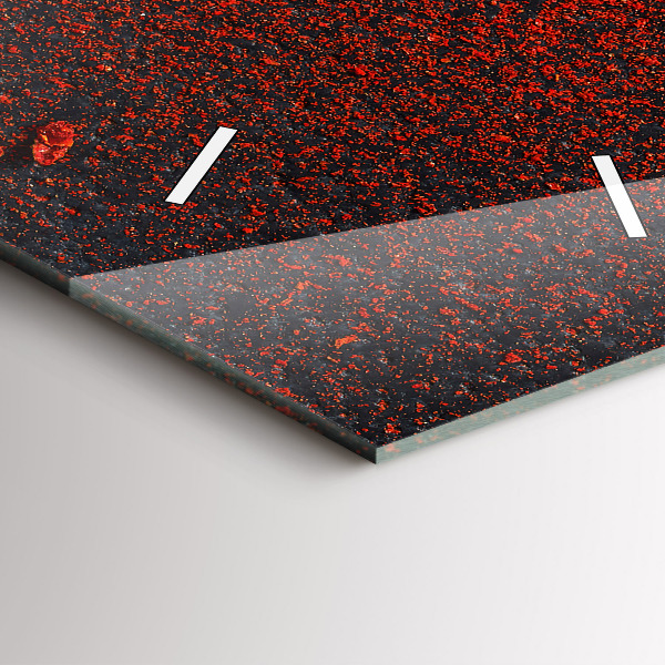 Ceas vertical de perete din sticlă Condiment cu ardei roșu