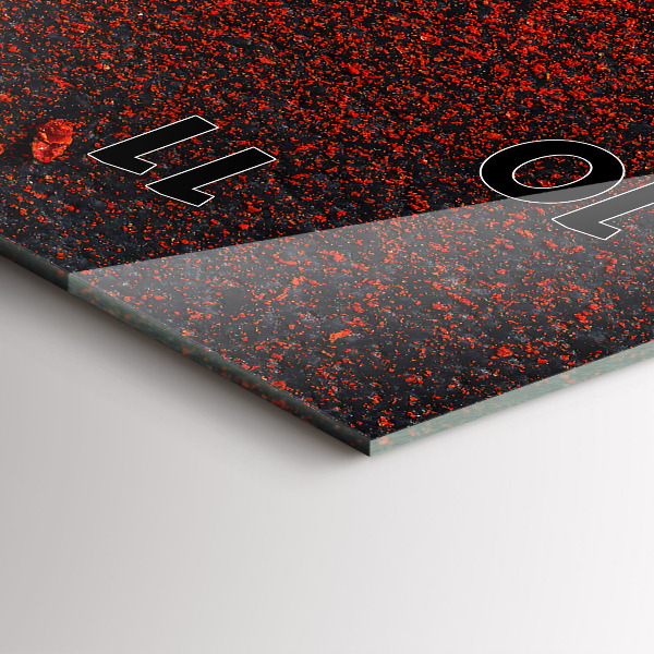 Ceas vertical de perete din sticlă Condiment cu ardei roșu