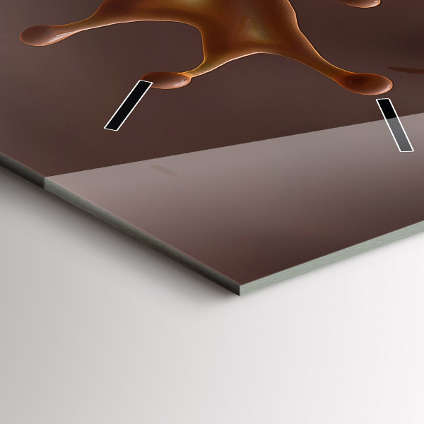 Ceas vertical de perete din sticlă Valuri de cacao