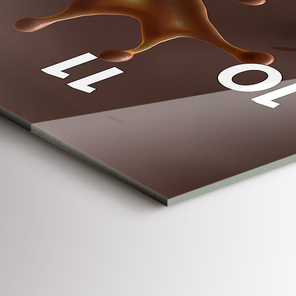 Ceas vertical de perete din sticlă Valuri de cacao